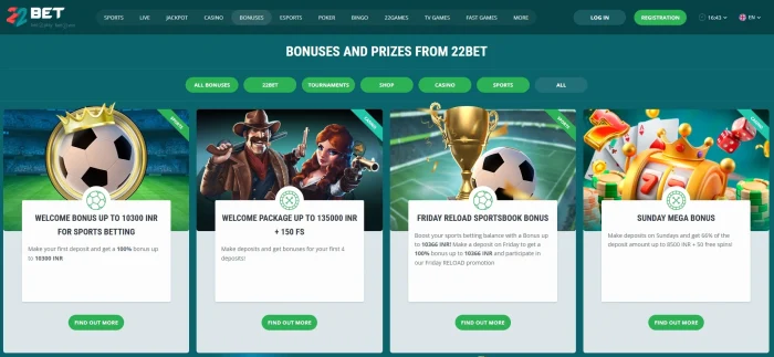 22Bet bonuses