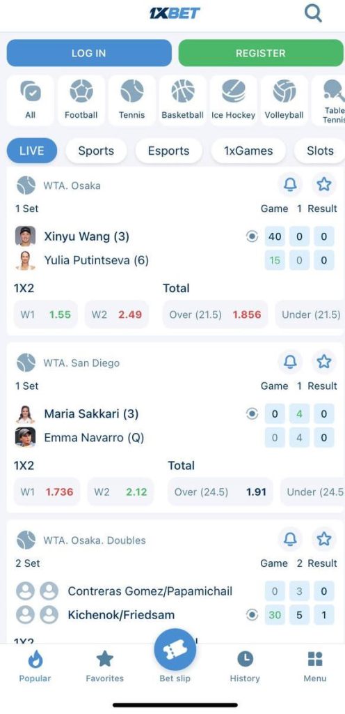 1xBet betting