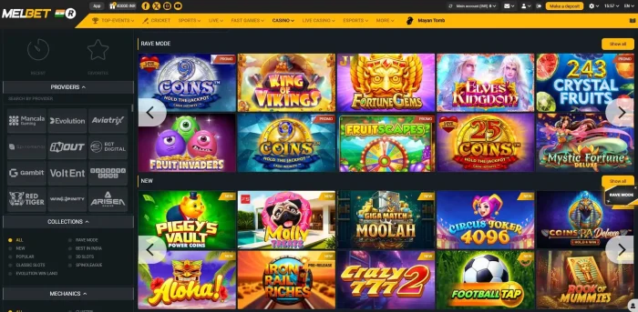 Melbet slots and casino