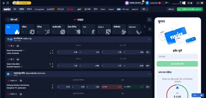 1win Casino Cricket Section